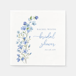 Elegant Wildflower Stoffig Blauw Vrijgezellenfeest Servet