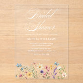 Elegant Wildflower Summer Garden Vrijgezellenfeest Acryl Uitnodigingen (Voorkant)