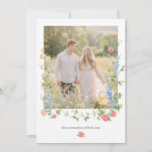 Elegant Wildflower Summer Photo Wedding Save The Date (Achterkant)
