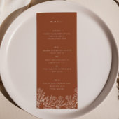 Elegant Wildflower Terracotta Bruiloft Diner Menu