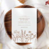 Elegant Wildflower Terracotta Rehearsal Dinner Kaart