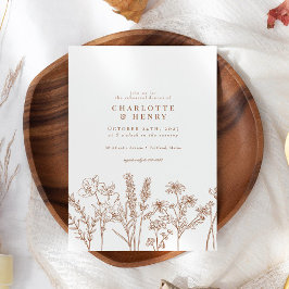 Elegant Wildflower Terracotta Rehearsal Dinner Kaart