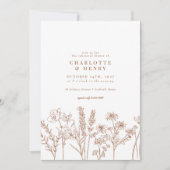 Elegant Wildflower Terracotta Rehearsal Dinner Kaart (Voorkant)