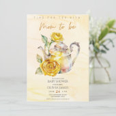 Elegant Wildflower theefeest baby shower Kaart (Staand voorkant)