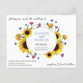 Elegant wildflower thema huwelijksuitnodiging briefkaart