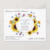 Elegant wildflower thema huwelijksuitnodiging briefkaart (Voorkant)