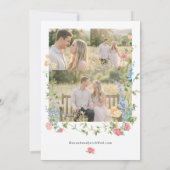 Elegant Wildflower Three Photo Wedding Save The Date (Achterkant)