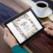 Elegant Wildflower Verjaardagsfeest Kaart