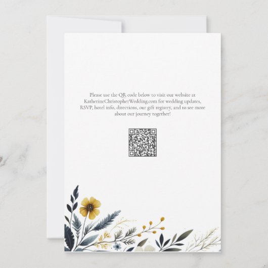 Elegant Wildflower Verlovingsfeest Kaart (Achterkant)