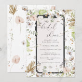 Elegant Wildflower Virtueel Vrijgezellenfeest Kaart (Voorkant / Achterkant)