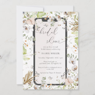 Elegant Wildflower Virtueel Vrijgezellenfeest Kaart