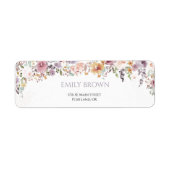 Elegant Wildflower vrijgezellenfeest adres Etiket (Voorkant)