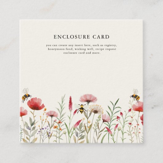 Elegant Wildflower Vrijgezellenfeest bedoeld om bi Informatiekaartje (Voorkant)