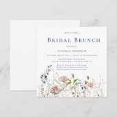 Elegant Wildflower Vrijgezellenfeest Brunch Kaart (Voorkant / Achterkant)