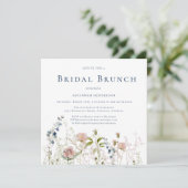 Elegant Wildflower Vrijgezellenfeest Brunch Kaart (Staand voorkant)