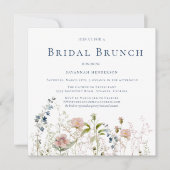 Elegant Wildflower Vrijgezellenfeest Brunch Kaart (Voorkant)