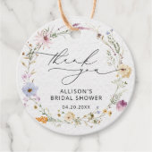 Elegant Wildflower Vrijgezellenfeest Dank u Bedankjes Labels (Voorkant)