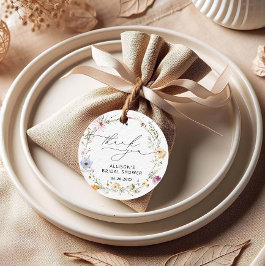 Elegant Wildflower Vrijgezellenfeest Dank u Bedankjes Labels