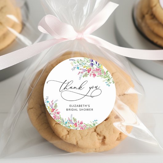 Elegant Wildflower Vrijgezellenfeest dank u Ronde Sticker