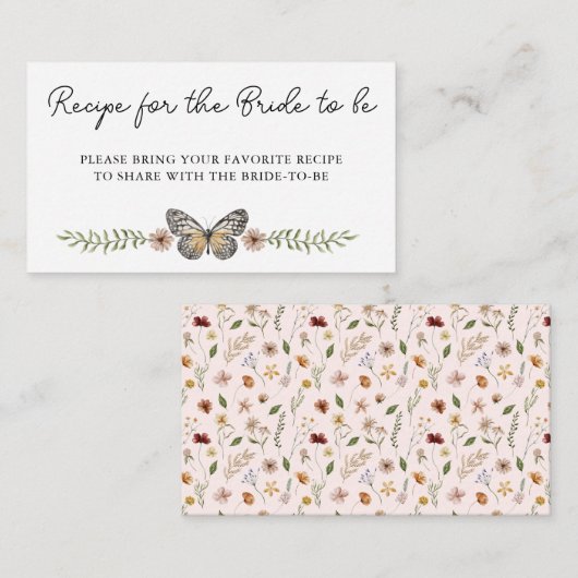 Elegant Wildflower Vrijgezellenfeest Deel een rece Informatiekaartje (Voorkant / Achterkant)