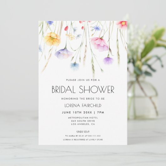 Elegant Wildflower Vrijgezellenfeest Kaart (Staand voorkant)