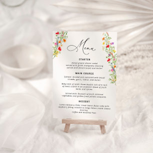 Elegant Wildflower Vrijgezellenfeest Menu