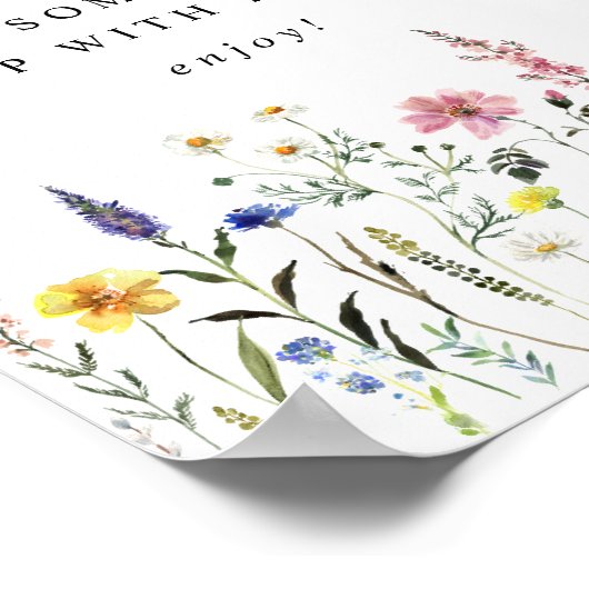 Elegant Wildflower Vrijgezellenfeest Mimosa Bar Te Poster (Hoek)