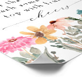 Elegant Wildflower Vrijgezellenfeest Mimosa Bar Te Poster (Hoek)