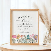 Elegant Wildflower Vrijgezellenfeest Mimosa Bar Te Poster