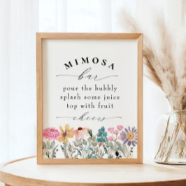 Elegant Wildflower Vrijgezellenfeest Mimosa Bar Te Poster
