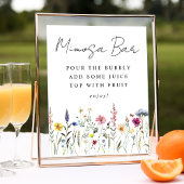 Elegant Wildflower Vrijgezellenfeest Mimosa Bar Te Poster