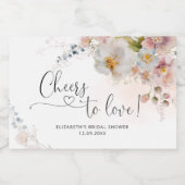 Elegant Wildflower Vrijgezellenfeest Mousserende W Sparkling Wijnetiket (Enkel label)