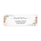 Elegant Wildflower Vrijgezellenfeest Return Addres Etiket (Voorkant)