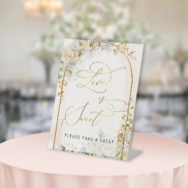 Elegant Wildflower Vrijgezellenfeest Sweet Treat Reclamebord Met Voetstuk