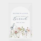 Elegant Wildflower Vrijgezellenfeest Welkom Acryl Bord (Voorkant)