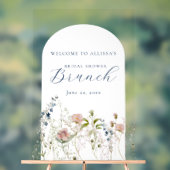 Elegant Wildflower Vrijgezellenfeest Welkom Acryl Bord (Neutraal)