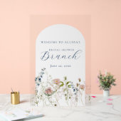 Elegant Wildflower Vrijgezellenfeest Welkom Acryl Bord (Huwelijk)