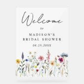 Elegant Wildflower Vrijgezellenfeest Welkom Acryl Bord (Voorkant)