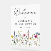 Elegant Wildflower Vrijgezellenfeest Welkom Acryl Bord (Hoek)