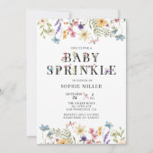 Elegant Wildflower Watercolor | Baby Sprinkle Kaart (Voorkant)