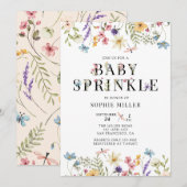 Elegant Wildflower Watercolor | Baby Sprinkle Kaart (Voorkant / Achterkant)