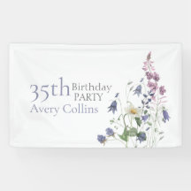 Elegant Wildflower Watercolor Floral 35th Birthday