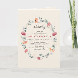 Elegant wildflower waterverf baby shower