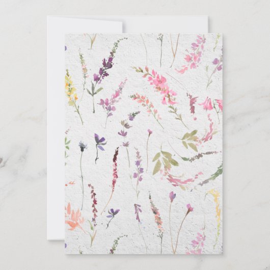 Elegant Wildflower Waterverf Baptisme 1e verjaarda Kaart (Achterkant)