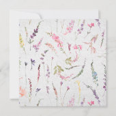 Elegant Wildflower Waterverf Bridal Luncheon Kaart (Achterkant)
