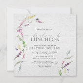 Elegant Wildflower Waterverf Bridal Luncheon Kaart (Voorkant)