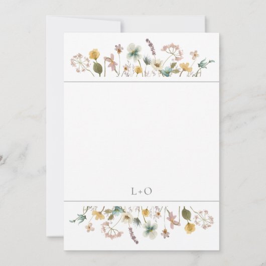 Elegant Wildflower Waterverf Floral Wedding Kaart (Achterkant)