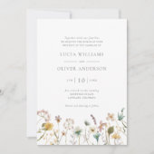 Elegant Wildflower Waterverf Floral Wedding Kaart (Voorkant)