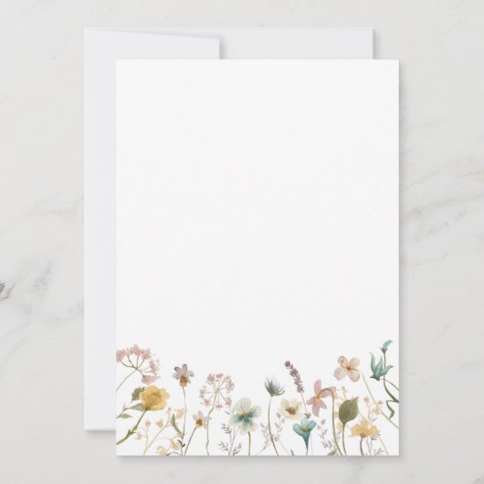 Elegant Wildflower Waterverf Floral Wedding Kaart (Achterkant)