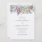 Elegant Wildflower Waterverf Floral Wedding Kaart (Voorkant)